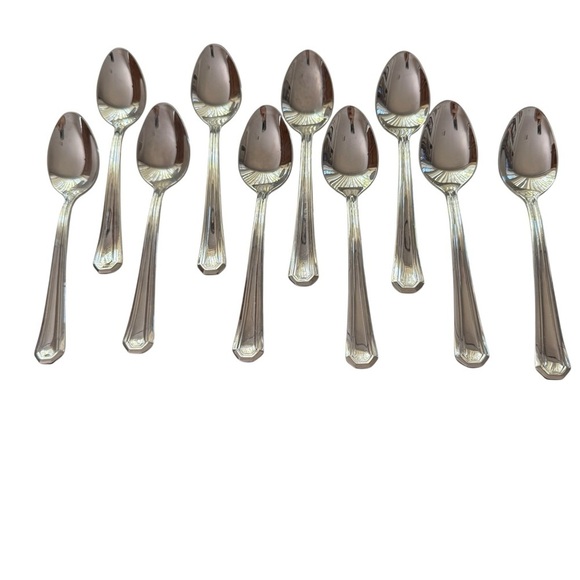 Gorham Fairview Lot of 10 Teaspoons 18/10 Stainless Glossy Flatware 6 1/4 in. - Picture 1 of 4